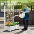 thumbnail image 6 of Joxxoaa Raised Garden Bed with Trellis, Large Outdoor Planter Trellis Box with Drainage Holes and Wheels for Climbing Plants.(White）, 6 of 7
