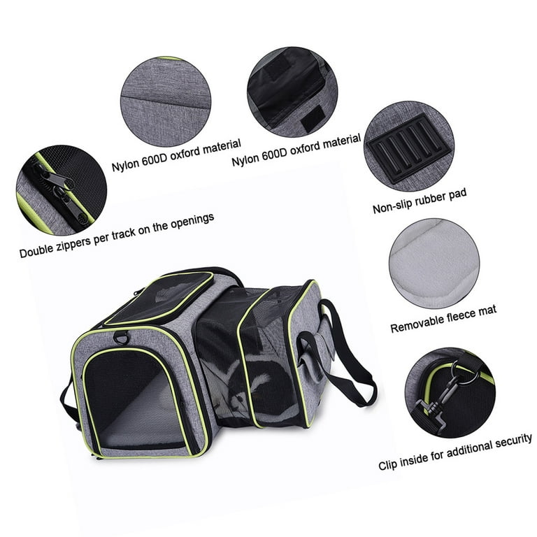 portable and Breathable Pet Travel Carrier Removable Fleece Pad