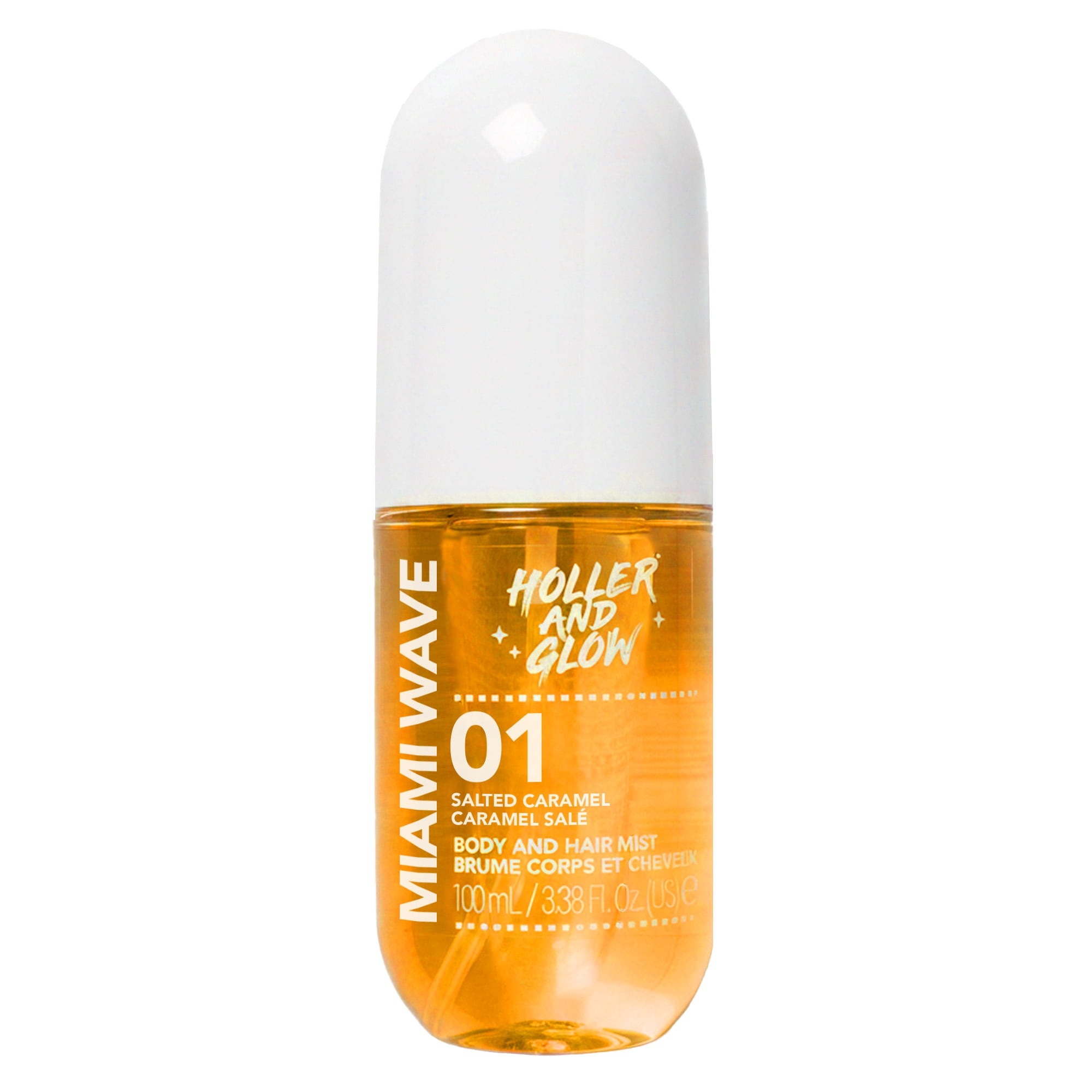 Holler Miami Wave Salted Caramel Body and Hair Mist, 3.38 fl oz