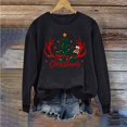 thumbnail image 6 of asdoklhq Christmas Women Sweatshirt Women's Round Neck Christmas Printed Sweatshirt Long Sleeved Top Sweatshirt Black S, 6 of 6