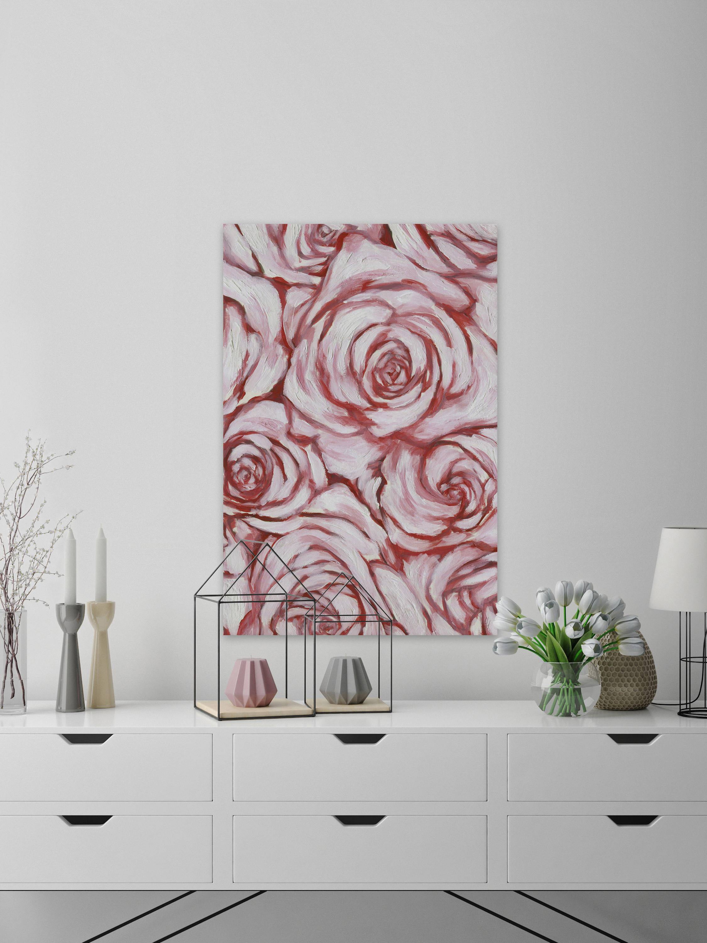 Marmont Hill Rose Outline Canvas Wall Art
