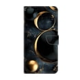 thumbnail image 2 of Case For iPhone 12 Pro Max Crystal Material Painted Pattern With Multi-Card Holder Bills Slot, PU Leather Magnetic Wallet Case,Black Gold,For iPhone 12 Pro Max, 2 of 6