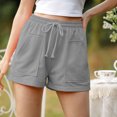 thumbnail image 2 of LYXSSBYX Womens Shorts Clearance Cotton Womens Loose Drawstring Elastic Waist Pocket Solid Casual Shorts Pants, 2 of 6