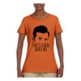 thumbnail image 2 of That's a Real Quick No David TV Quote Pop Culture Womens Graphic T-Shirt, Orange, X-Large, 2 of 3