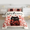 thumbnail image 2 of Homewish 3D Heart Print Full Size Comforter Sets,Romantic Valentines Day Bedding Comforter Set,Black Cute Cat Bedding Sets For Men Women,Ultra Soft Home Decor Reversible,3-Piece, 2 of 8