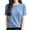 Light Blue, variant on Womens Sweater Elegant Short Sleeve V Neck Knitted Summer Solid Basic Warm Sweaters