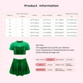 thumbnail image 7 of YiZYiF Kids Girls 2 Piece Sequins Dance Crop Top with Skater Skirt Set for Ballet Lyrical Dancewear Turquoise 6, 7 of 7