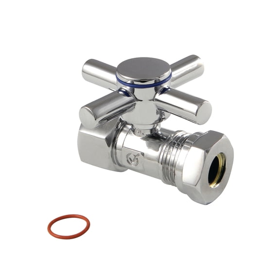 Kingston Brass CC44151DX 1/2-Inch FIP x 1/2-Inch or 7/16-Inch Slip Joint Quarter-Turn Straight Shut-Off Valve in Polished Chrome