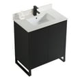 thumbnail image 2 of Fine Fixtures Opulence Collection 30 in. W x 18 in. D x 33 in. H Bathroom Vanity in Black Matte with White Matte Sintered Stone Sink - Black hardware, 2 of 8