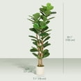 thumbnail image 3 of HOMCOM Faux Fiddle Leaf Fig Tree, 5FT Fake Tree for Indoor Decor, 3 of 10