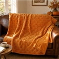 thumbnail image 4 of Halloween Throw Blanket with Cute Spooky Embroidery, Cozy Soft Warm Fall Throw for Couch Bedroom Living Room, Ideal Gift Home Decorative Accent(27.6"*39.4",Pumpkin), 4 of 8