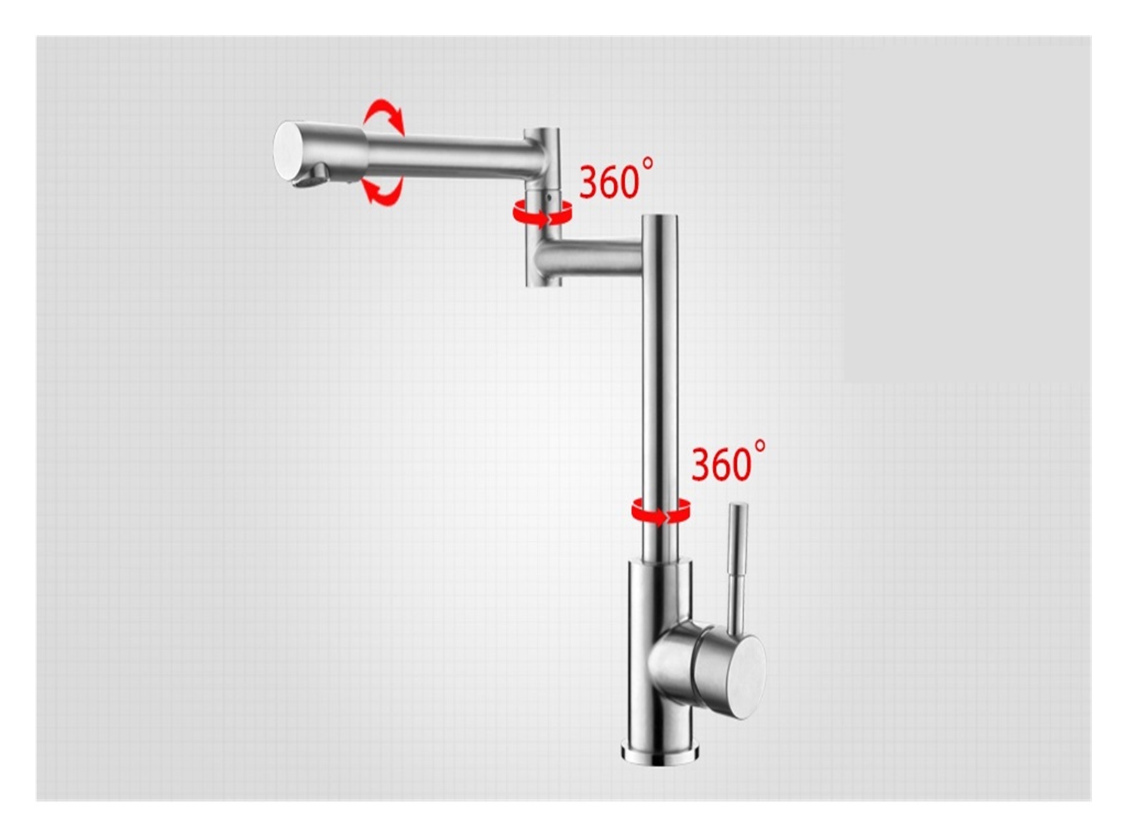 Stainless Steel Kitchen Faucet Lead-free Folding Mixer 360 Degree Swivel Single Handle Kitchen Sink Taps ,Bar Laundry RV Farmhouse