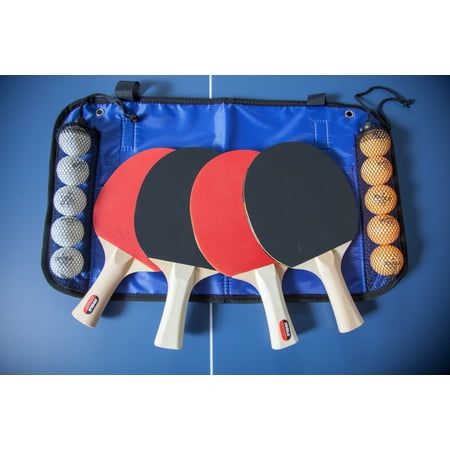 JOOLA Family Set Regulation Size Table Tennis Bundle with Carrying Case, 4ct Ping Pong Paddles, 10ct Ping Pong (Best Intermediate Table Tennis Bat)