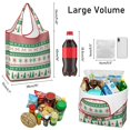 thumbnail image 3 of 5 Pack Foldable Shopping Bag,Green Christmas Tree and Snowflake Pattern Reusable Grocery Bags with Pockets,Large Reusable Tote Bags with Handles Waterproof & Lightweight, 3 of 6
