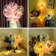 thumbnail image 4 of 4 Pack LED Luminous Balloon Rose Bouquet Transparent Bobo Ball Rose Valentines Day Gift Birthday Party Wedding Decoration Balloons, 4 of 6