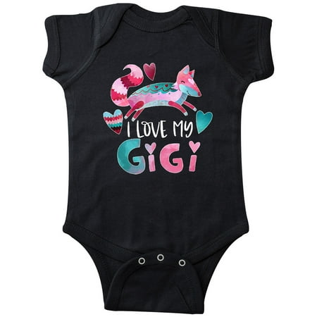 

Inktastic I Love My Gigi Pink and Blue Fox with Hearts Gift Baby Boy or Baby Girl Bodysuit