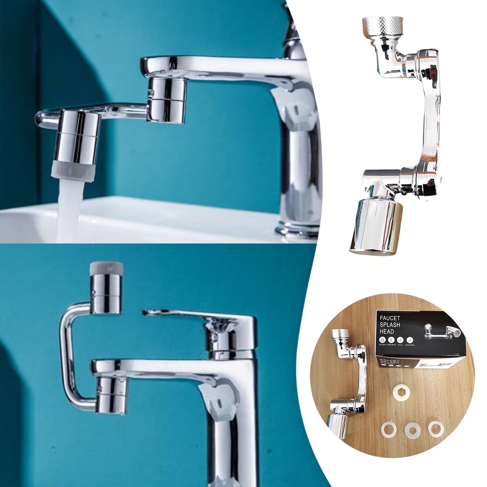 LBS Rotating Faucet Extender Universal Large Angle Swivel Faucet Sink