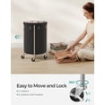 thumbnail image 4 of FeGemax 18.5-Gallon (70 L) Laundry Basket with Wheels, Rolling Round Heavy-Duty Laundry Hamper Cart with Steel Frame and Removable Bag, 2 Locking Wheels, Ink Black and Metallic Silver URLS006B01, 4 of 7