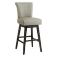 thumbnail image 2 of CHITA 30 in Upholstered Swivel Counter Bar Stools with Back&Wood Legs Set of 2, Faux Leather in Stone Gray, 2 of 9