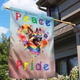 thumbnail image 3 of Peace Love Pride German Shepherd with Rainbow Sunglasses LGBT LGBTQ+ House Flag 28x40in Double Sided Alsatian Dog Lover Gifts Outdoor Decor - 01004, 3 of 5