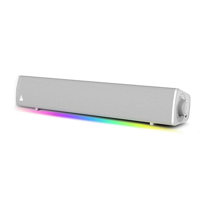 Sound Blaster GS3 (blanco) Barra de sonido compacta para juegos RGB con tecnología SuperWide y alime