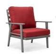 thumbnail image 6 of LeisureMod Walbrooke Modern Aluminum 5-Piece Patio Conversation Set with Outdoor Square Fire Pit Table & Side Table Tank Holder (Red), 6 of 19