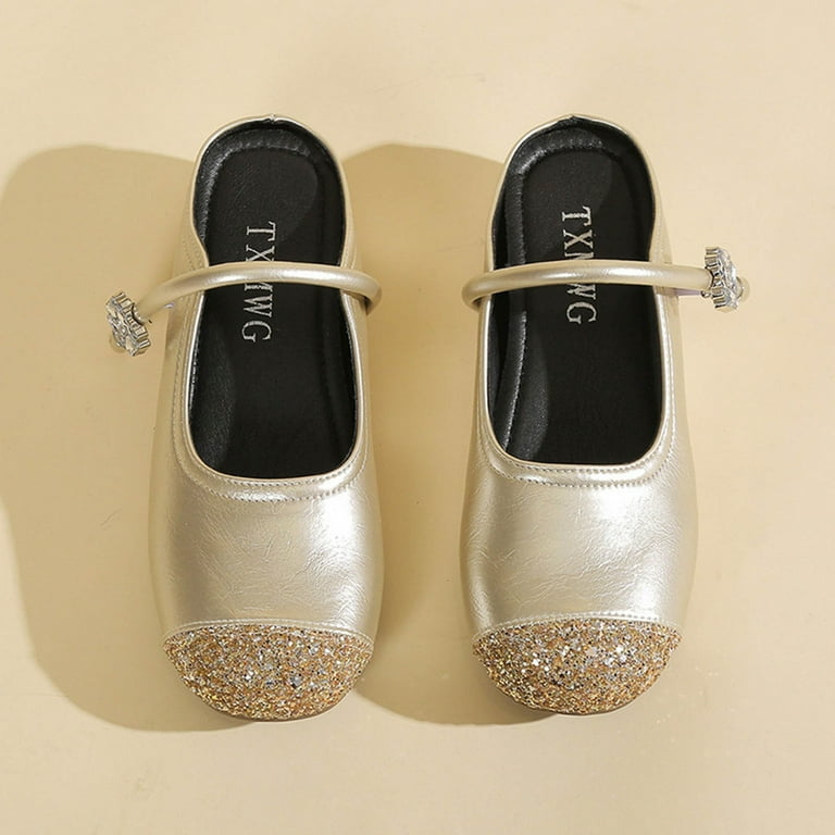 CPNG Women Mary Jane Ballet Flats Black Dress Shoes Low Heel Princess Flats  Ankle Strap Dressy Comfortable Flats Flower Wedding Party Glitter Shoes -  Walmart.com