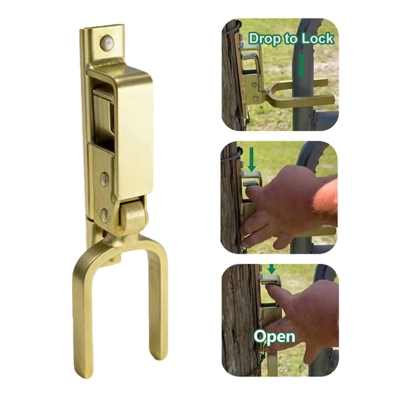Instant Locking Gate Latch – Heavy-Duty One-Hand Gate Latch for Farm, Ranch & Backyard | Automatic Spring Lock, Rust-Resistant Steel, Easy Install on Wood, Metal & Pipe Gates (1PC)