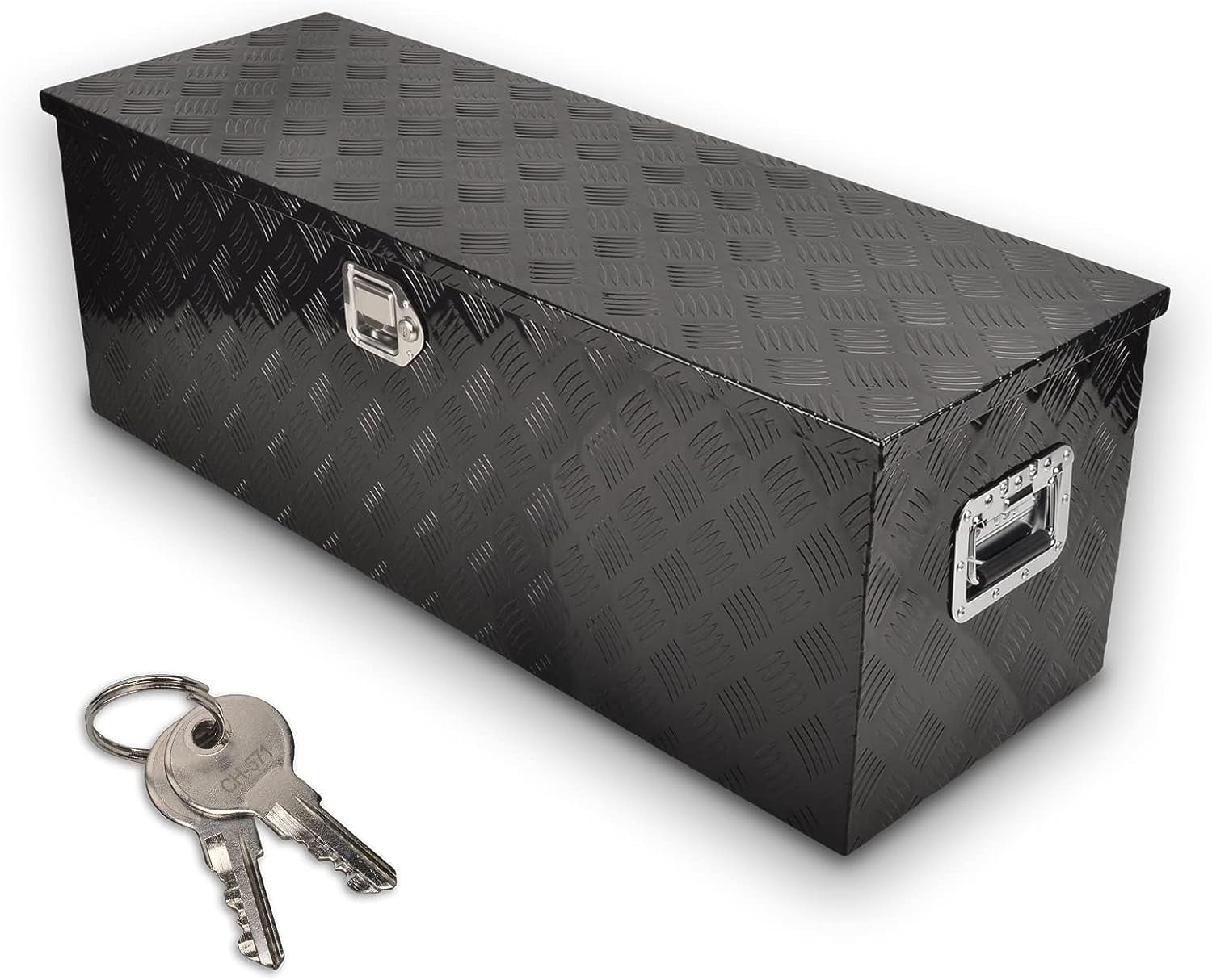 FGJQEFG 39 Inch Black Aluminum Utility Bed Truck Toolbox