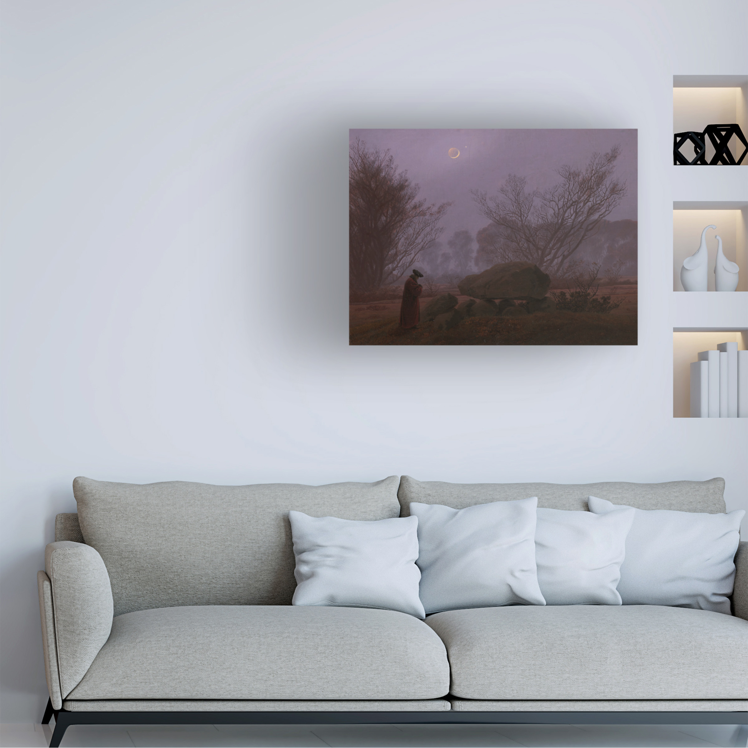 Caspar David Friedrich 'A walk at dusk' Canvas Art