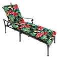 thumbnail image 2 of Jordan Manufacturing 74" x 22" Rani Citrus Black Tropical Rectangular Outdoor Chaise Lounge Cushion with Ties and Hanger Loop, 2 of 10