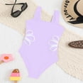 thumbnail image 5 of Gelikeya Girls Swimsuits Size 8-9 Adjustable Spaghetti Straps Bathing Suit Fashion Cute Cut Out 1 Piece Solid Color Swimwear (Child, X02-Purple), 5 of 7