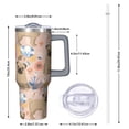 thumbnail image 2 of OBREWU Bulldog Dog and Flower Florals Tumbler with Handle and Lid,Bulldog Dog and Flower Florals 40oz Double Wall Vacuum Insulated Tumbler,Cups Gift for Women and Men, 2 of 7