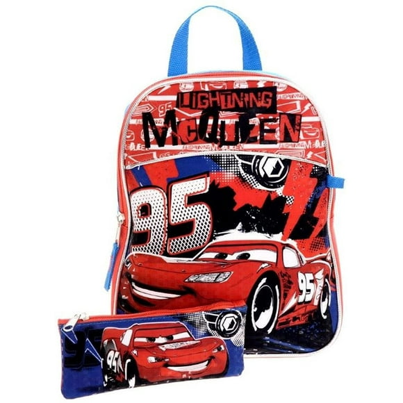 Cars Mini Sac à Dos pour Enfants - Sac d'École à Bandoulière Multicolore de 11 Pouces avec Trousse