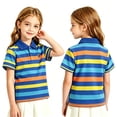 thumbnail image 4 of Boys Golf Shirts Short Sleeve Striped Polo Shirt Colorful Collared Casual Tops for Kids School Uniform Daily Wear 5-14Y Multicolor 100, 4 of 4
