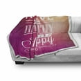 thumbnail image 3 of Fitness Soft Flannel Fleece Throw Blanket, Typographic Design with Be Active Be Healthy Be Happy Words, Cozy Plush for Indoor and Outdoor Use, 50" x 60", Fuchsia White Peach, by Ambesonne, 3 of 6