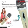 thumbnail image 3 of 5 Core Microphone Wired Dynamic Vocal Handheld Mic Cardioid Unidirectional Microfono w On and Off Karaoke Switch Includes XLR Audio Cable for Singing, Public Speaking, Parties PM 286 WH, 3 of 11