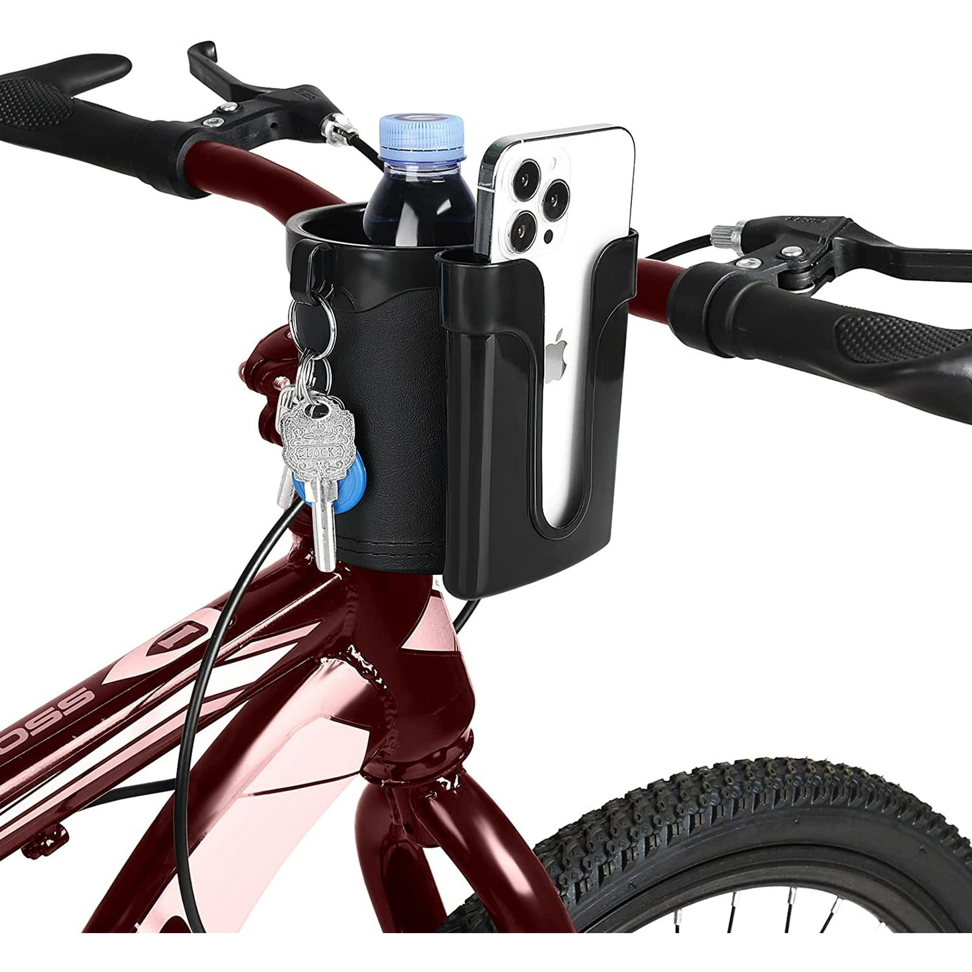Porte-gobelet 3-en-1 Pour Vélo Avec Clés De Cellulaire, Porte-Bouteille D'Eau Pour Vélo, Porte-Gobelet Universel Pour Vélos, Noir