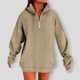 thumbnail image 5 of HongQid Women's Casual Long Sleeve Lapel Zipper Sweatshirt Oversized Loose Pullover Tops, 5 of 6