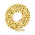 thumbnail image 5 of Nuragold 14k Real Yellow Gold Spiga Wheat 5mm Rounded Foxtail Palm Chain Necklace (16"-30") Italian Jewelry for Men, 5 of 9