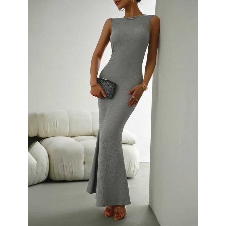 grey bodycon tank dress Heather Grey Racerback Tank Midi Dress