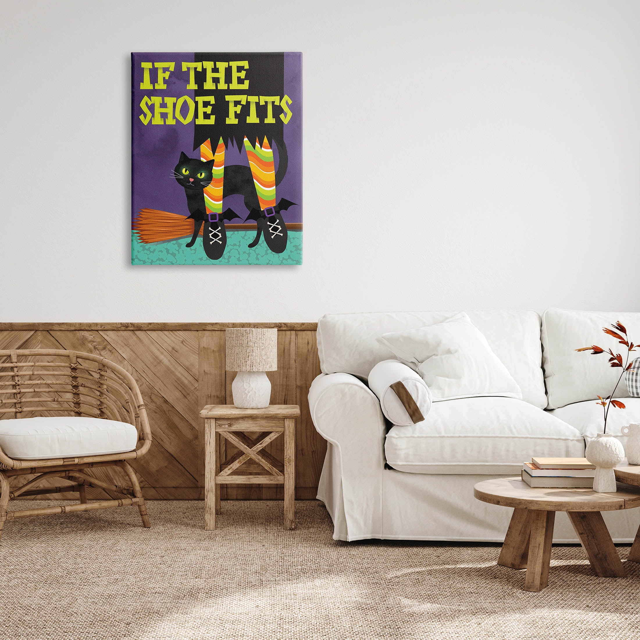 Stupell Industries If The Shoe Fits Witch Graphic Art Gallery Wrapped Canvas Print Wall Art, Design by Linda Birtel