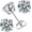 3 CTW (1.5 Ct Each) Silver _ 4 Prong, variant on Moissanite Stud Earrings, Round Cut D Color VVS1 Clarity Lab Created Moissanite Earrings Studs 18K White Gold Plated 925 Sterling Silver Jewelry for Women Men