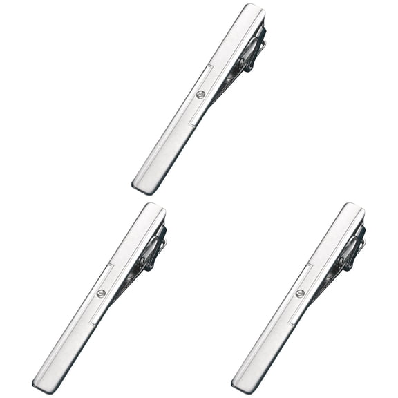 3PCS Sleek Metal Tie Clip for Men, Classic Silver Necktie Bar for Business, Wedding, and Formal Attire, Durable Gentleman's Accessory
