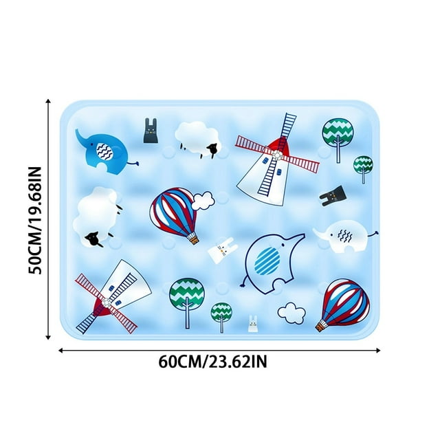 Ltdhehe Pet Mat For Dogs And Cats PVC Ice Pad With Dreamy Windmill Design Indoor Comfort Summer