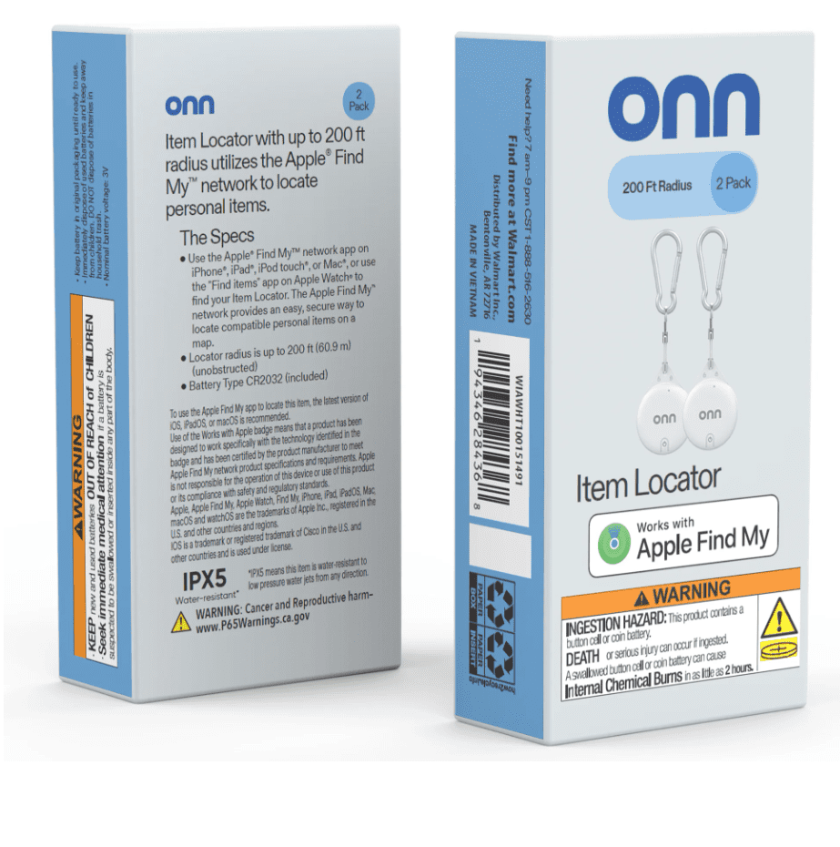 onn Wireless Item Locator 2-Pack