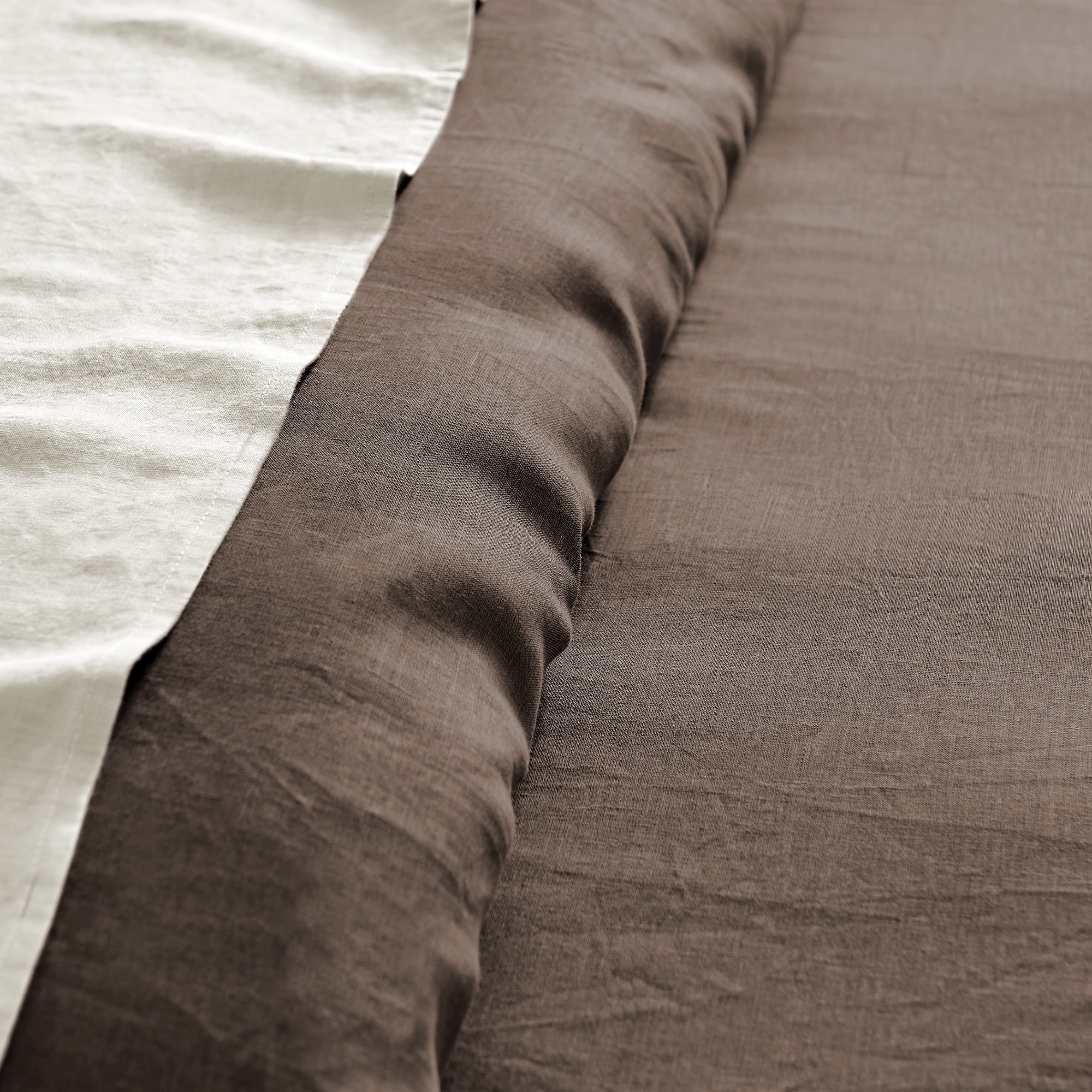 Levtex Home - 100% Linen - Queen Duvet Cover - Washed Linen - Cocoa - Duvet Cover Size (90x94in.)