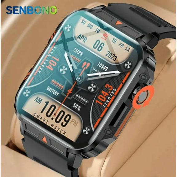 (YLJian)--Outdoor Sports Square Smartwatch Answer Call Big Battery Fitness Tracker Waterproof Smartwatch Men For IOS Android.--(1c2bfg)
