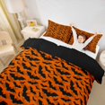 thumbnail image 3 of Homewish Classic Orange Bat Camo Twin Duvet Cover for Kids, Pumpkin Orange Spooky Bat Twin Bedding, Black Reversible, 2-Piece, 1 Duvet Cover and 1 Pillowcase, 3 of 6