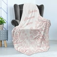 thumbnail image 4 of I Love You More Soft Flannel Fleece Throw Blanket, Doodle Style Abstract Floral Tree Branches with Swirls Love in Spring, Cozy Plush for Indoor and Outdoor Use, 50" x 70", Blush White, by Ambesonne, 4 of 5